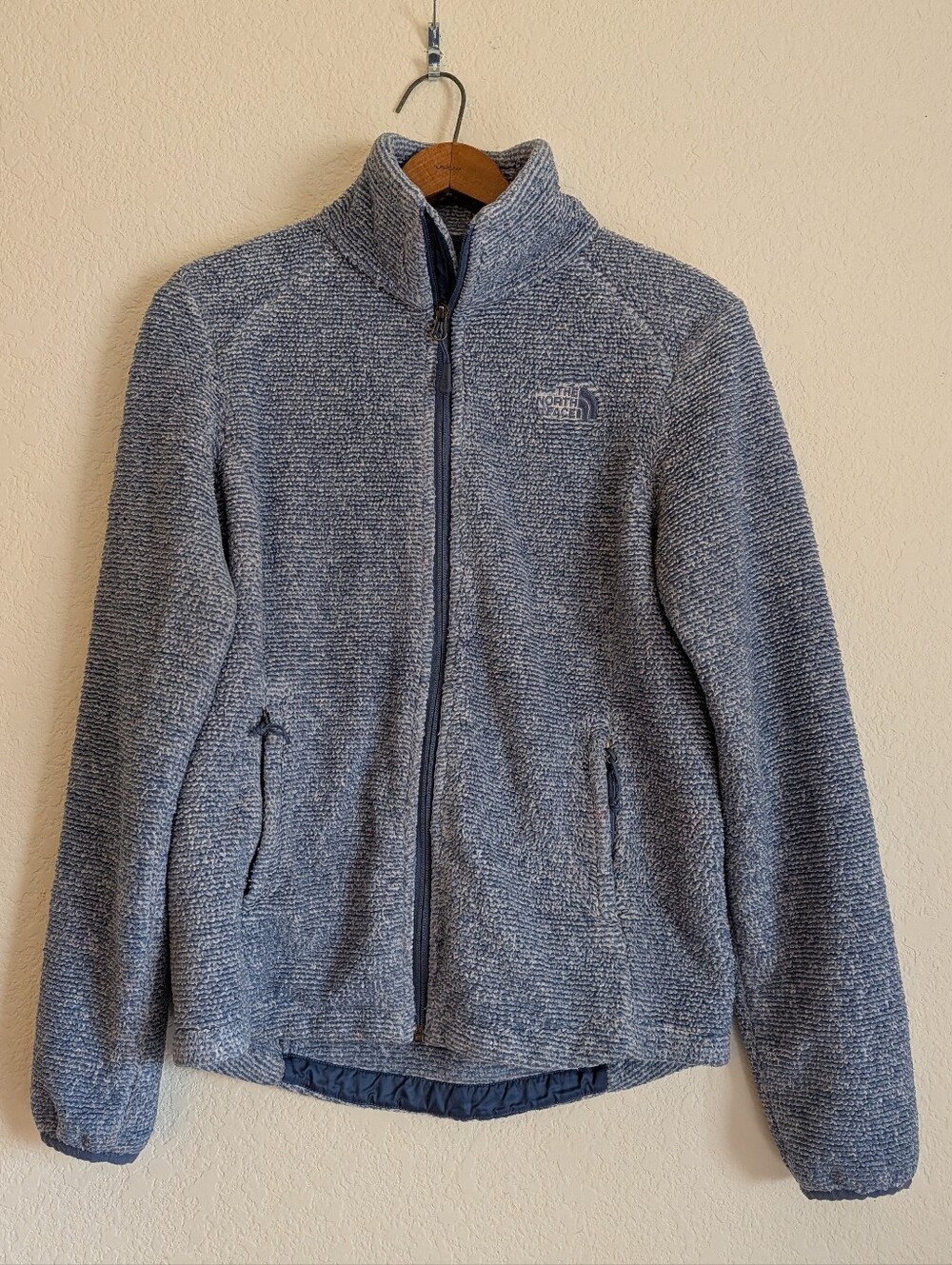 The North Face Heathered Light Blue Full-Zip Performance Fleece Jacket